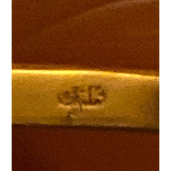 Baltic Amber Leaf Brooch Mid Century Gold Plate Vintage Hand Carved 4.68g 1.75" - Picture 5 of 13